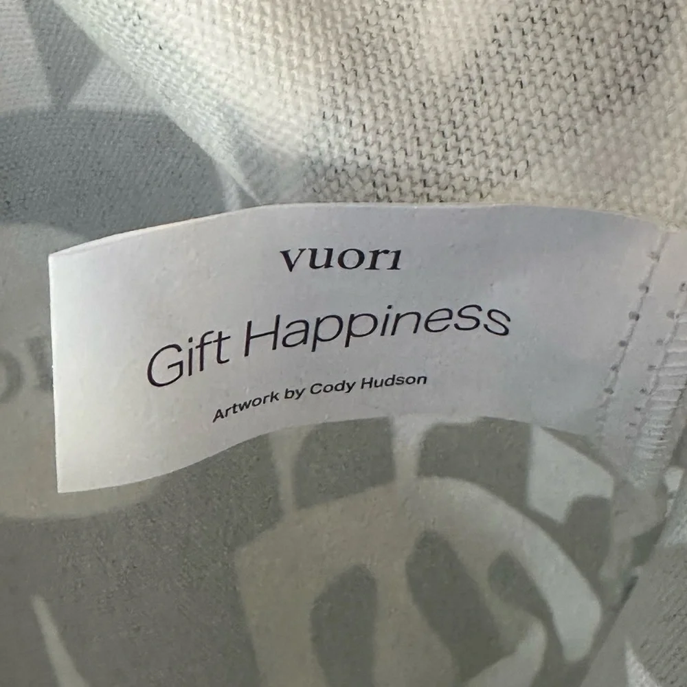 Vuori Limited Edition Abstract Green/White Heavy Duty Large Canvas Tote Bag NWOT